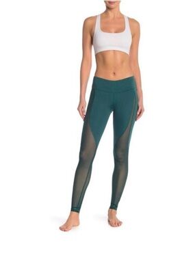 Alo Yoga Emerald Green Coast Mesh Panel High Waist Leggings | S